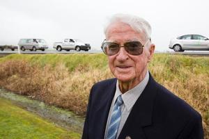 George Williams remembers crossing the existing Kopu bridge on the day it opened in 1928. Photo / Paul Estcourt