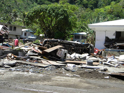 A photo of the destruction in Samoa following today's tsunami. Photo / Supplied A photo of the destruction in Samoa following today's tsunami. Photo / Supplied