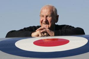 Les Munro, above and right, flew 57 bombing sorties over Europe during World War II and put his survival down to 'Lady Luck'. Photo / Bay of Plenty Times