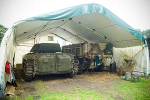 The tank and armoured truck owned by Charles 'Tankboy' Knight. Photo / Jason Dorday