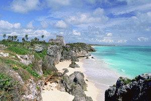 Mayan ruins on the coast at Tulum. Photo / Getty Images