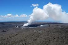 Halema'uma'u crater has a new vent with molten rock boiling up from the core of the planet. Photo / Jim Eagles Halema'uma'u crater has a new vent with molten rock boiling up from the core of the planet. Photo / Jim Eagles