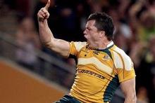 Adam Ashley-Cooper celebrates his decisive try for the Wallabies last night. Photo / Getty Images Adam Ashley-Cooper celebrates his decisive try for the Wallabies last night. Photo / Getty Images