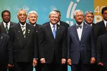 Australian Prime Minister Kevin Rudd with other leaders at yesterday's opening of the Pacific Islands Forum summit in Cairns. Photo / Getty Images Australian Prime Minister Kevin Rudd with other leaders at yesterday's opening of the Pacific Islands Forum summit in Cairns. Photo / Getty Images