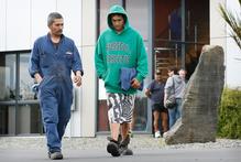 Panapa Joseph (left) will head back to Auckland with his wife and six children to look for employment. Workmate Jesse Ruka has already lined up a fishing job on the West Coast. Photo / Greg Bowker Panapa Joseph (left) will head back to Auckland with his wife and six children to look for employment. Workmate Jesse Ruka has already lined up a fishing job on the West Coast. Photo / Greg Bowker