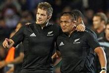 Richie McCaw and Keven Mealamu of the All Blacks walk off after winning the Tri Nations match against Australia. Photo / Getty Images Richie McCaw and Keven Mealamu of the All Blacks walk off after winning the Tri Nations match against Australia. Photo / Getty Images