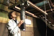 Peter Beck prepares one of his rockets for a test firing. Photo / Martin Sykes Peter Beck prepares one of his rockets for a test firing. Photo / Martin Sykes