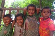 Kids on an island in the Mekong River. Photo / Matt Kennedy-Good Kids on an island in the Mekong River. Photo / Matt Kennedy-Good