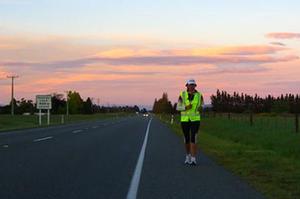 Ultramarathoner Lisa Tamati on the Canterbury plains, south of Christchurch. Photo / Jaron Mumby.