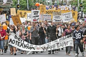 The "March for Democracy". Photo / Herald on Sunday