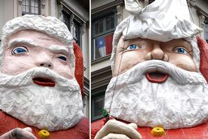 Santa last year (left) and his new look this year. Photos / Dean Purcell, Richard Robinson