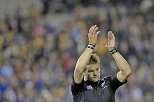 Richie McCaw got the trophy for best player of the year. Photo / Richard Robinson