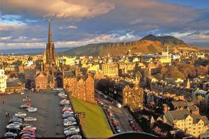 The view from Edinburgh Castle over the city to King Arthur's Seat. Photo / Supplied