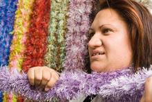 Marama Hetaraka with scarves to comfort abuse victims. Photo / Paul Estcourt Marama Hetaraka with scarves to comfort abuse victims. Photo / Paul Estcourt