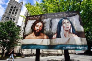 The Bishop of Auckland says the billboard was insensitive to a range of religious denominations. Photo / Sarah Ivey