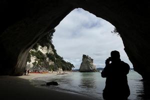 Visitors can explore the unusual rock formations that characterise the stretch of untouched coastline along the Coromandel Peninsula. Photo / Alan Gibson