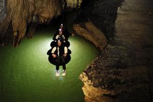 The Waitomo experience includes blackwater rafting, abseiling and discovering the beauties of a prehistoric world lit by glow-worms. Photo / Supplied