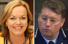 Police Minister Judith Collins and Police Commissioner Howard Broad. Photos / Mark Mitchell, Richard Robinson Police Minister Judith Collins and Police Commissioner Howard Broad. Photos / Mark Mitchell, Richard Robinson