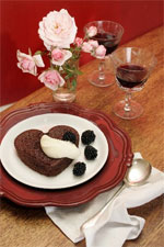 Chocolate cake is a decadent and sensuous way to end a Valentine's Day dinner for two. Photo / Janna Dixon Chocolate cake is a decadent and sensuous way to end a Valentine's Day dinner for two. Photo / Janna Dixon