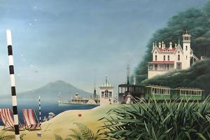 A Childhood Remembered, 1959-1965, is Kelly's vision of Takapuna Beach. Photo / Supplied