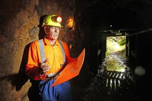 Heritage Gold director Peter Atkinson near the entrance to the historic Talisman gold mine, on DoC land in the Karangahake Gorge. Photo / Richard Robinson