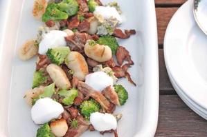 Potato gnocchi with pork shoulder, broccoli and blue cheese. Photo / Ian Jones