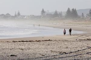 Most people stayed off beaches at summer hotspots like Mount Maunganui today, although some chose to ignore tsunami warnings. Photo / Christine Cornege