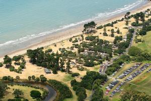 An aerial view of Long Bay Regional Park north of Auckland. Photo / Martin Sykes