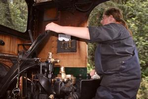 Steam engine driver Fiona Littlejohn. Photo / Jim Eagles