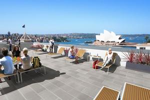 There are amazing views from the roof of the Sydney Harbour Youth Hostel, which shares a block with the city's priciest hotel. Photo / Supplied