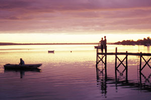 Sunset at Coffin Bay, home to Lester Marshall's creatively named oysters. Photo / Tourism South Australia