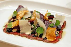 Seared Venison Carppacio at The French Cafe. Photo / Sarah Ivey