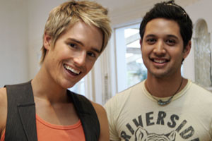 Grayson Coutts and boyfriend Andy at home in Ponsonby. Photo / Doug Sherring