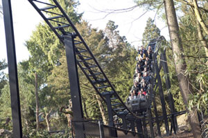 The new ride Thirteen at UK theme park Alton Towers is a 'psychoaster' - a ride so disturbing riders must sign a waiver to attest to their mental stability. Photo / Supplied