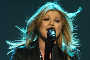 Grammy winner Kelly Clarkson at the Vector Arena last night. Photo / Greg Bowker
