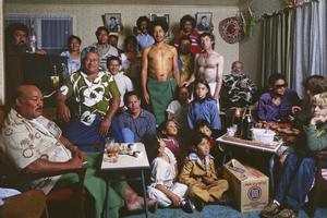 The evening of the tattoo finishing ceremony for Fuimaono Norman Tuiasau, Onehunga, 1980. Photo / Mark Adams