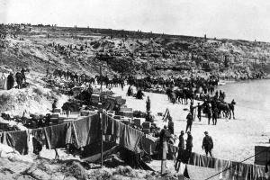 The Gallipoli landing was hamstrung by incompetence; some troops landed at the wrong beach, and the Turks were already well dug in. Photo / NZ Herald