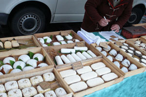 Cheese at a Sunday market in Bordeaux. Photo / Peter Calder