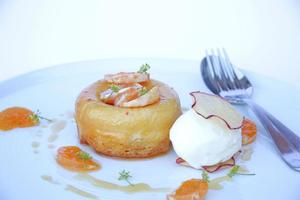 Saffron and mandarin savarin. Photo / Ian Jones