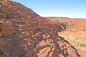 Kings Canyon is situated in the Watarrka National Park, some 450km southwest of Alice, with incredible sheer cliffs and domed rocks that look like piles of pancakes. Photo / Greg Dixon