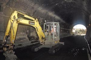 Tracks through the Parnell tunnel are being lowered to allow for overhead electric wires. Photo / Sarah Ivey