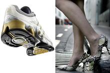 An American study claims that running shoes do more damage than wearing high heels. An American study claims that running shoes do more damage than wearing high heels.