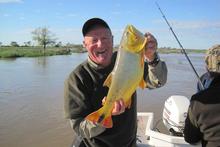 Geoff's first golden dorado in hand. Photo / Geoff Thomas Geoff's first golden dorado in hand. Photo / Geoff Thomas