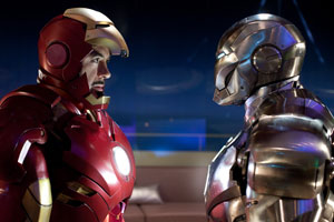 Robert Downey Jr. as Tony Stark (L) in Iron Man 2. Photo / Supplied