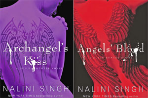Nalini Singh and Archangel's Kiss and Angel's Blood. Photo / Supplied