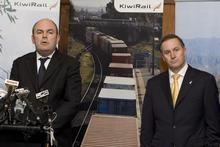 Transport Minister Steven Joyce with Prime Minister John Key at today's announcement. Photo / Mark Mitchell Transport Minister Steven Joyce with Prime Minister John Key at today's announcement. Photo / Mark Mitchell