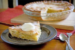 Granny smith shortcake with whisky cream. Photo / Greg Bowker