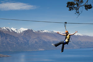 The spectacular vista is outlined from the Ziptrek line. Photo / Supplied