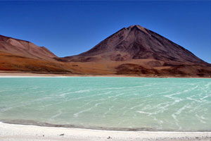 Laguna Verde, or Green Lake, gets its colour from high concentrations of lead, sulphur and arsenic. Photo / Derek Cheng