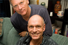 Chris Carter, right, with civil partner Peter Kaiser. Photo / Jason Dorday Chris Carter, right, with civil partner Peter Kaiser. Photo / Jason Dorday